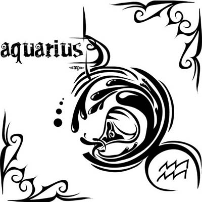 Aquarius zodiac Design Water Transfer Temporary Tattoo(fake Tattoo) Stickers NO.10909
